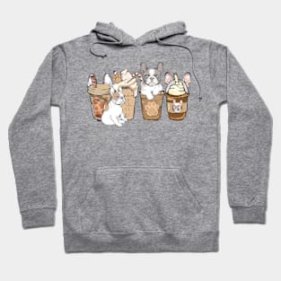 French Bulldog Coffee Hand drawn art , Coffee Lover, Dogs Lover Hoodie